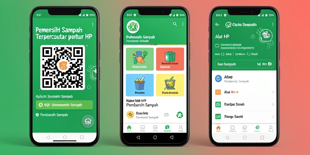Antarmuka utama 8QR menampilkan fungsi pembersih sampah yang mudah digunakan.