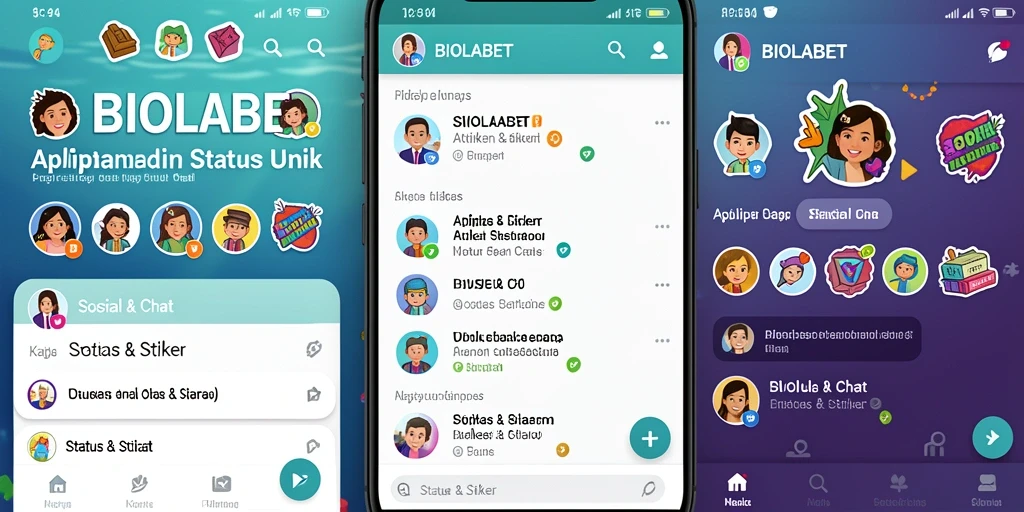Tampilan antarmuka pengguna aplikasi BIOLABET yang ceria dan fungsional.