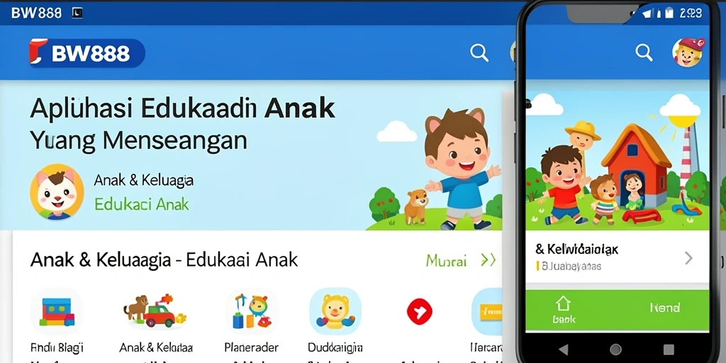 Tampilan antarmuka BW888 yang interaktif dan ramah anak.