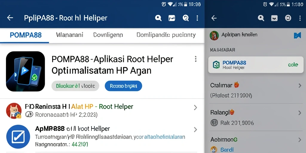 Tampilan antarmuka aplikasi POMPA88 yang user-friendly dan fungsional.