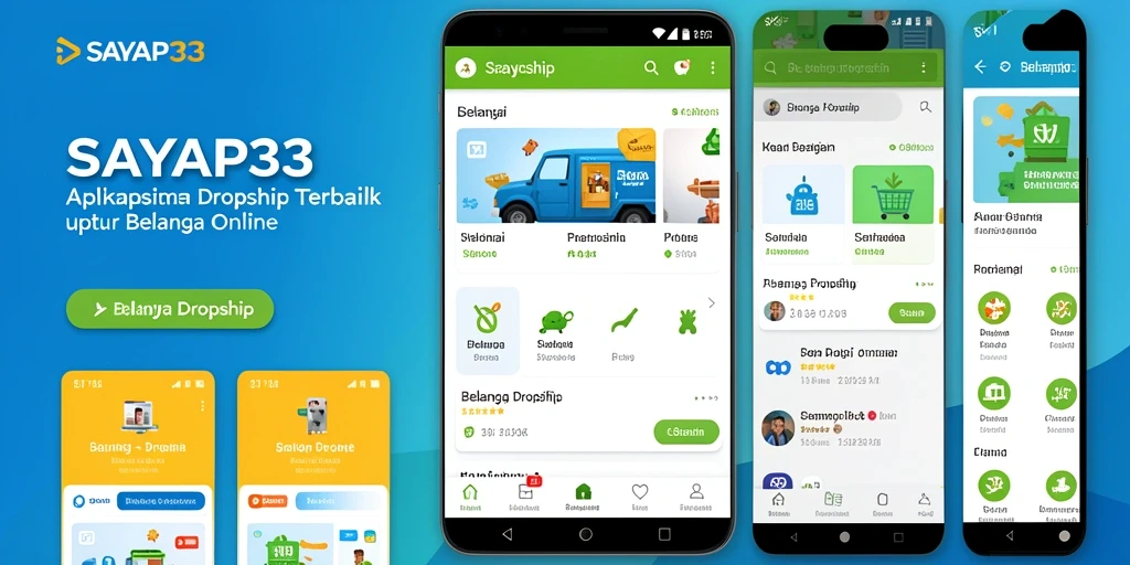 Antarmuka sederhana dan fungsional dari aplikasi Dropship SAYAP33.