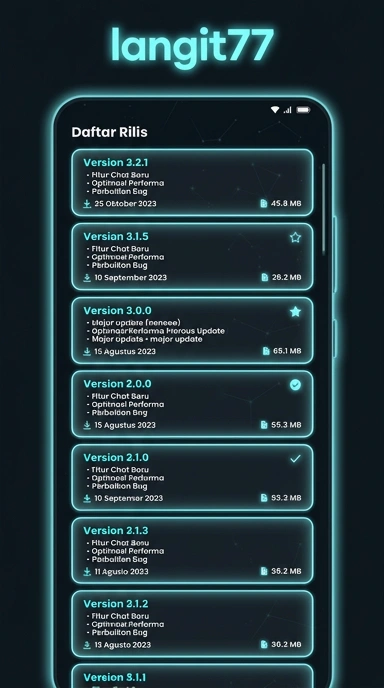 Riwayat Versi Aplikasi langit77 Untuk Android
